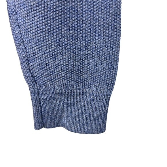 John W. Nordstrom Sweater Men M Blue Italian Merino Wool Waffle Knit 1/4 Zip - Picture 8 of 12